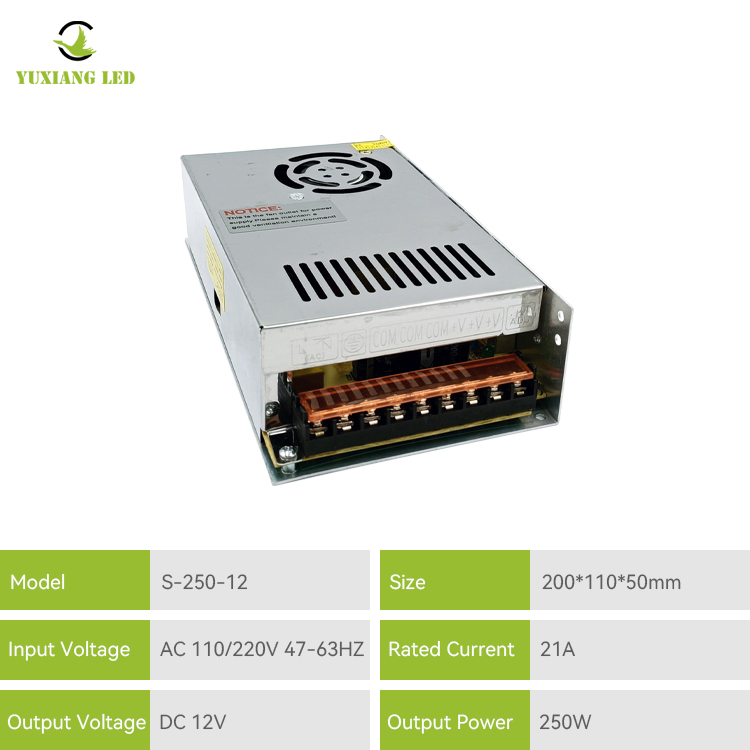 12v 250w Switching Power Supply With Fan