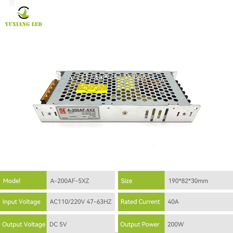 5V 40A 200W CZCL Led Display Screen Power Supply A-200AF-5XZ