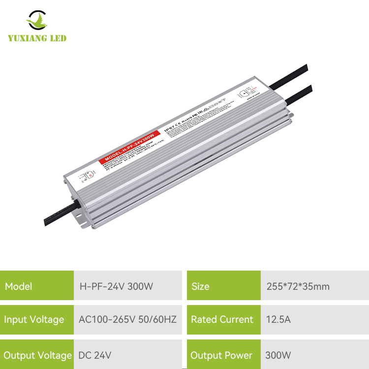 High PF Ip67 24v 300w Waterproof Led Power Supply